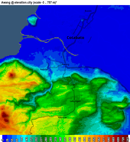 Zoom OUT 2x Awang, Philippines elevation map