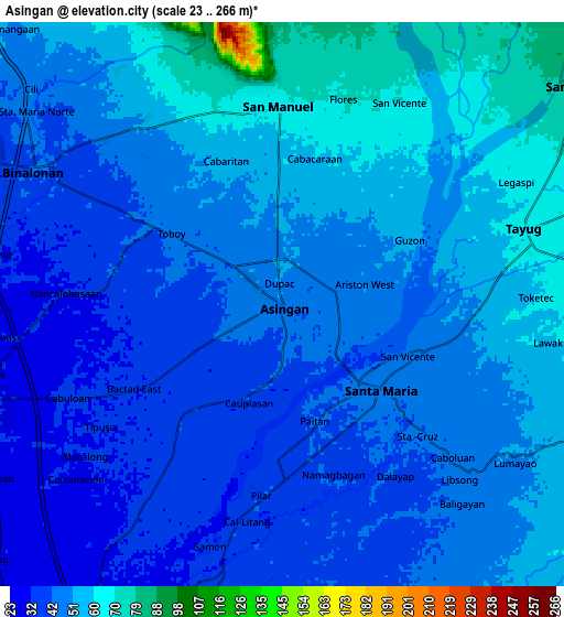 Zoom OUT 2x Asingan, Philippines elevation map