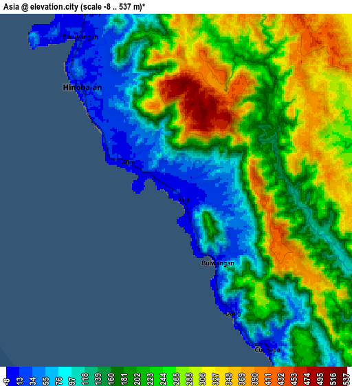 Zoom OUT 2x Asia, Philippines elevation map