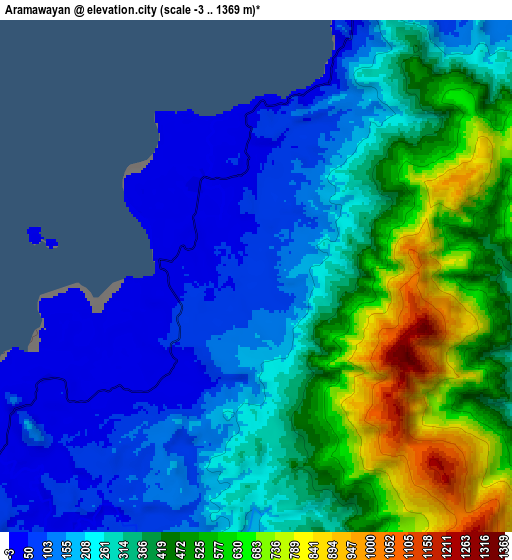 Zoom OUT 2x Aramawayan, Philippines elevation map