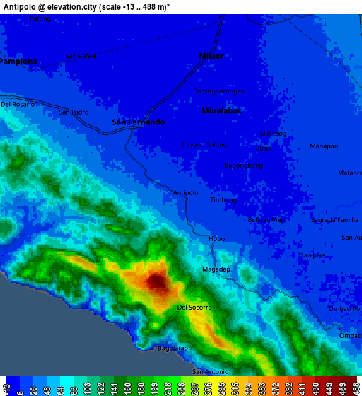 Zoom OUT 2x Antipolo, Philippines elevation map