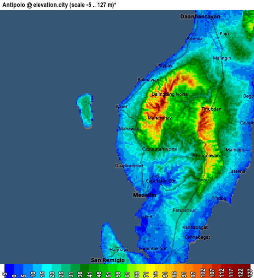 Zoom OUT 2x Antipolo, Philippines elevation map