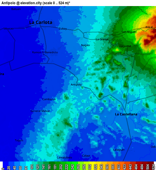 Zoom OUT 2x Antipolo, Philippines elevation map