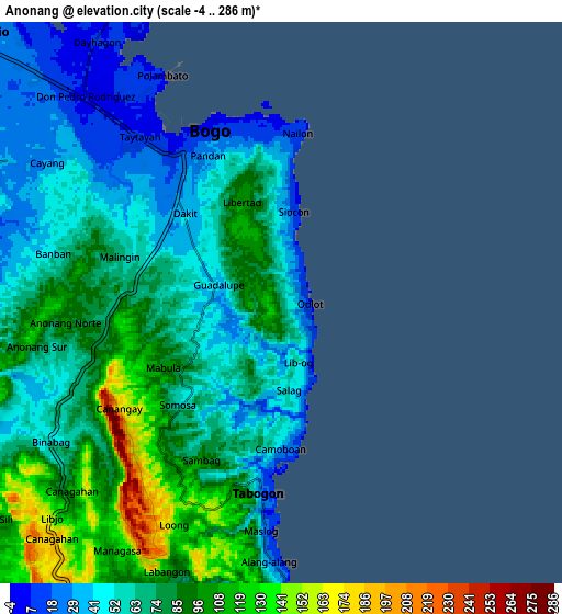 Zoom OUT 2x Anonang, Philippines elevation map