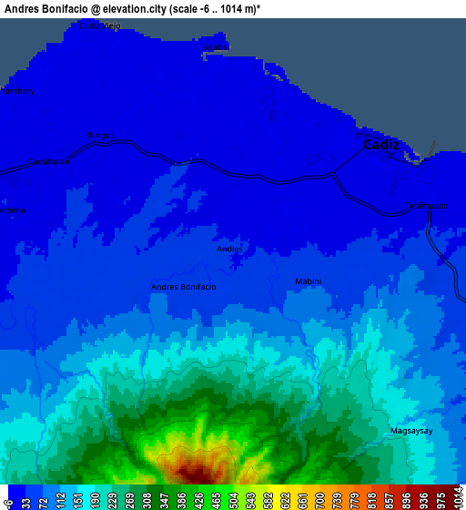 Zoom OUT 2x Andres Bonifacio, Philippines elevation map