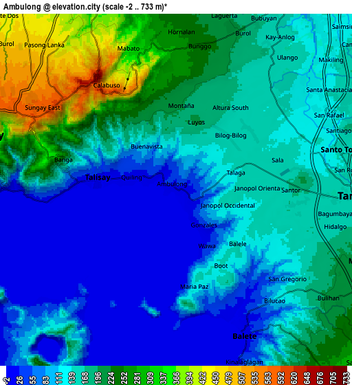 Zoom OUT 2x Ambulong, Philippines elevation map