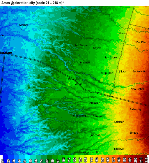 Zoom OUT 2x Amas, Philippines elevation map