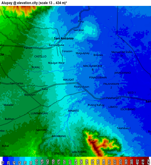 Zoom OUT 2x Alupay, Philippines elevation map
