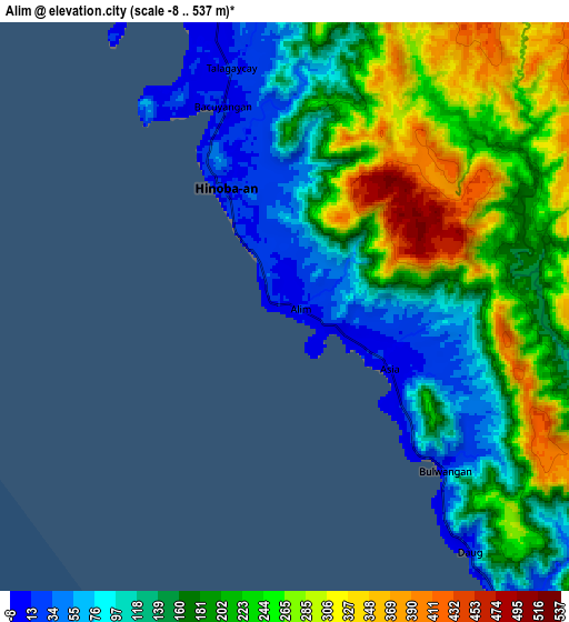 Zoom OUT 2x Alim, Philippines elevation map