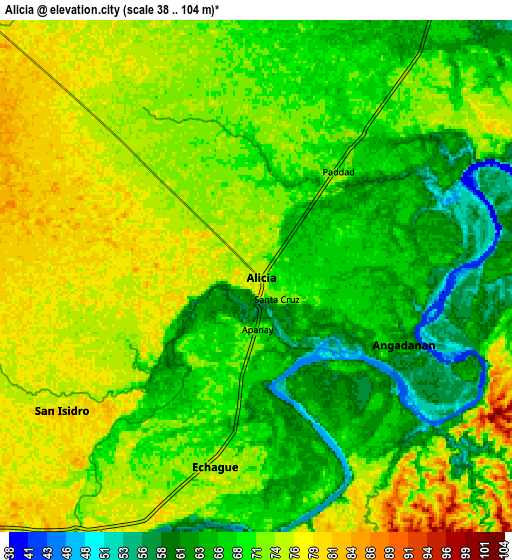 Zoom OUT 2x Alicia, Philippines elevation map