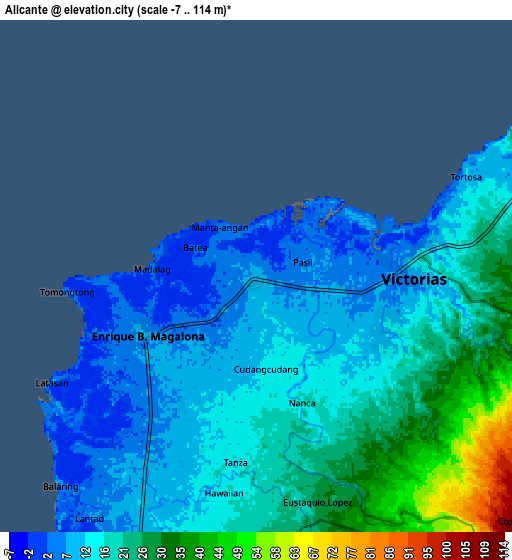 Zoom OUT 2x Alicante, Philippines elevation map