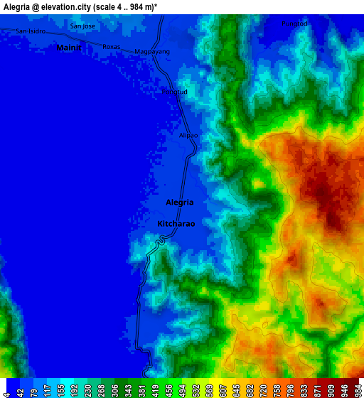 Zoom OUT 2x Alegria, Philippines elevation map