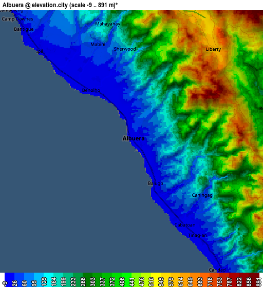 Zoom OUT 2x Albuera, Philippines elevation map