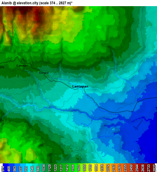 Zoom OUT 2x Alanib, Philippines elevation map