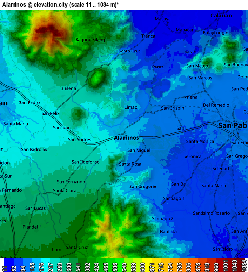 Zoom OUT 2x Alaminos, Philippines elevation map