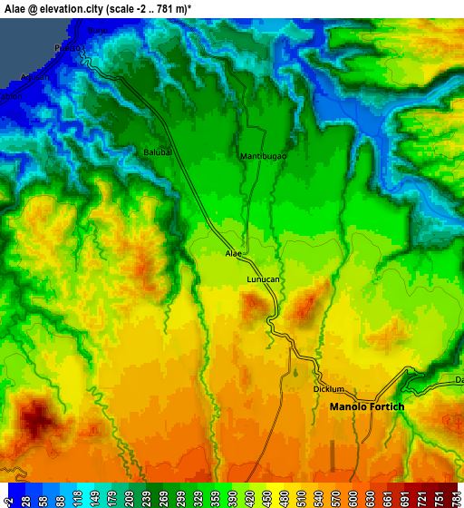 Zoom OUT 2x Alae, Philippines elevation map