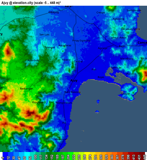 Zoom OUT 2x Ajuy, Philippines elevation map