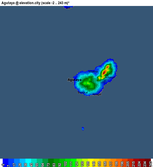 Zoom OUT 2x Agutaya, Philippines elevation map