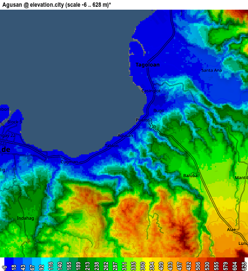 Zoom OUT 2x Agusan, Philippines elevation map