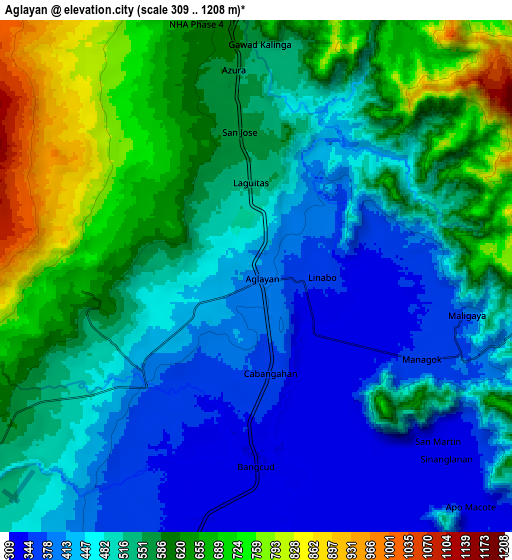 Zoom OUT 2x Aglayan, Philippines elevation map