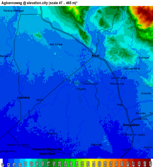 Zoom OUT 2x Agbannawag, Philippines elevation map