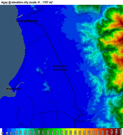 Zoom OUT 2x Agay, Philippines elevation map