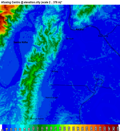 Zoom OUT 2x Afusing Centro, Philippines elevation map