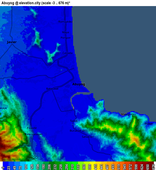 Zoom OUT 2x Abuyog, Philippines elevation map