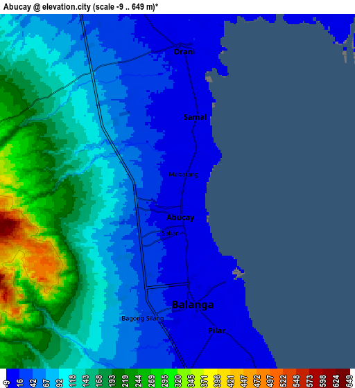 Zoom OUT 2x Abucay, Philippines elevation map