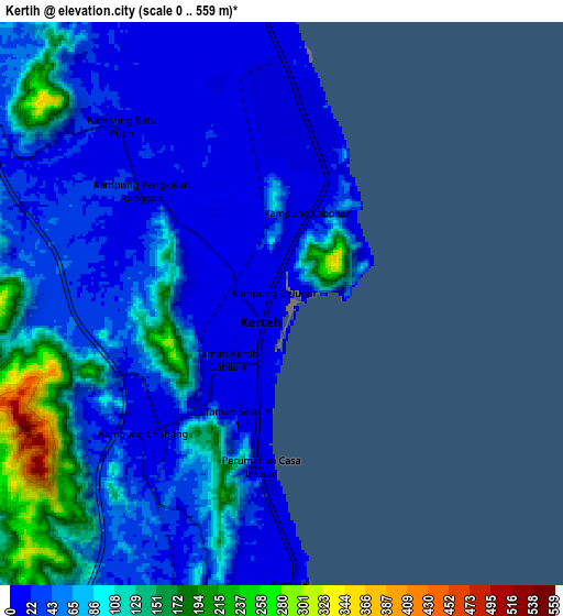 Zoom OUT 2x Kertih, Malaysia elevation map