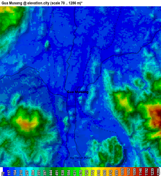 Zoom OUT 2x Gua Musang, Malaysia elevation map