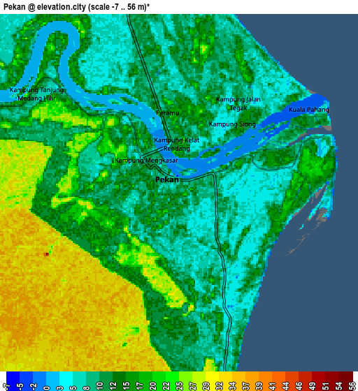 Zoom OUT 2x Pekan, Malaysia elevation map