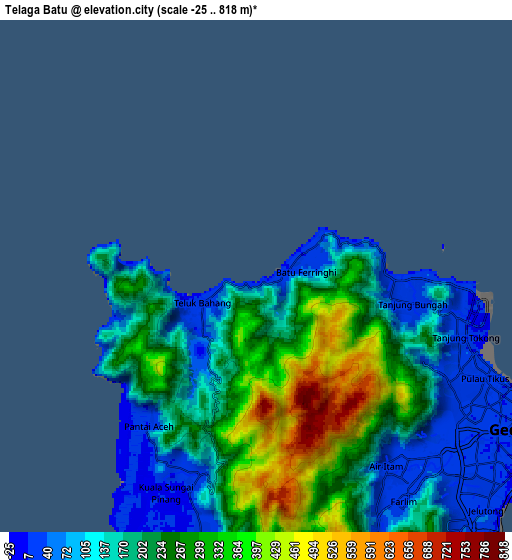 Zoom OUT 2x Telaga Batu, Malaysia elevation map