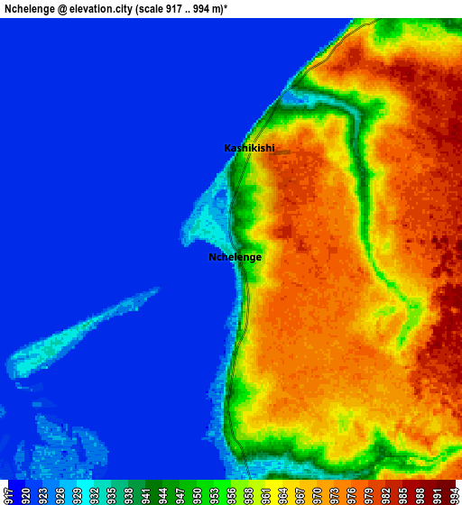 Zoom OUT 2x Nchelenge, Zambia elevation map