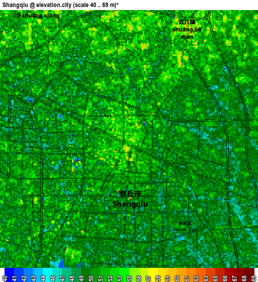 Zoom OUT 2x Shangqiu, China elevation map