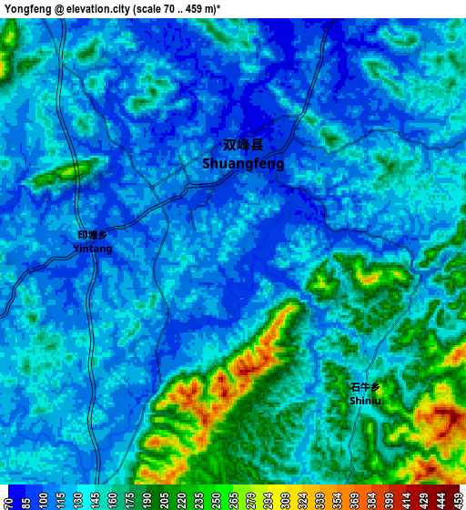 Zoom OUT 2x Yongfeng, China elevation map