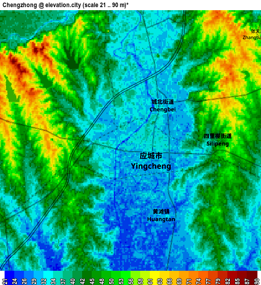 Zoom OUT 2x Chengzhong, China elevation map