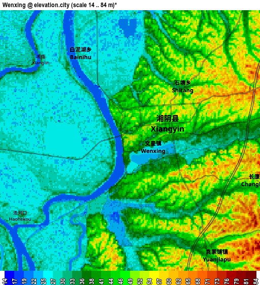 Zoom OUT 2x Wenxing, China elevation map