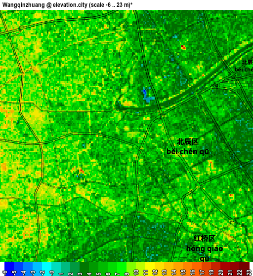 Zoom OUT 2x Wangqinzhuang, China elevation map