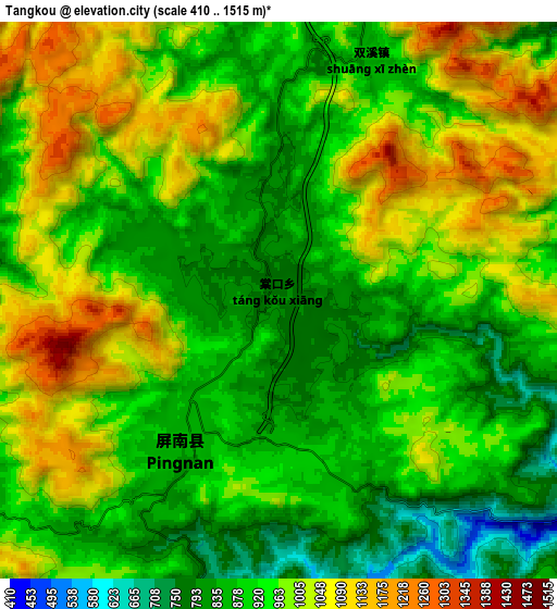 Zoom OUT 2x Tangkou, China elevation map