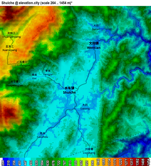 Zoom OUT 2x Shuiche, China elevation map