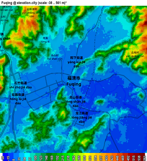 Zoom OUT 2x Fuqing, China elevation map