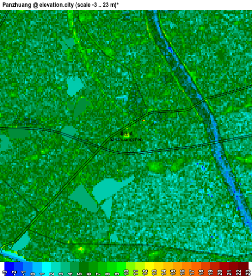 Zoom OUT 2x Panzhuang, China elevation map