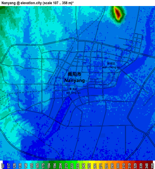 Zoom OUT 2x Nanyang, China elevation map