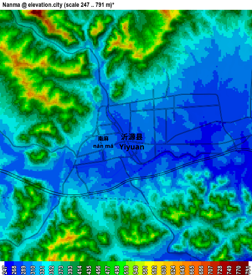 Zoom OUT 2x Nanma, China elevation map