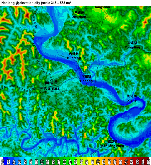 Zoom OUT 2x Nanlong, China elevation map