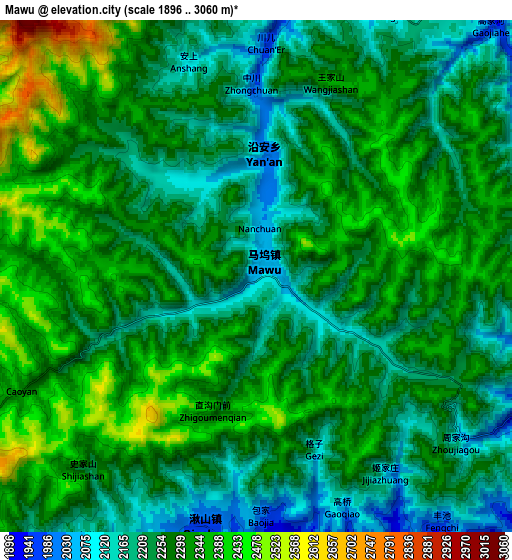 Zoom OUT 2x Mawu, China elevation map