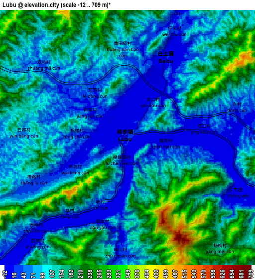 Zoom OUT 2x Lubu, China elevation map