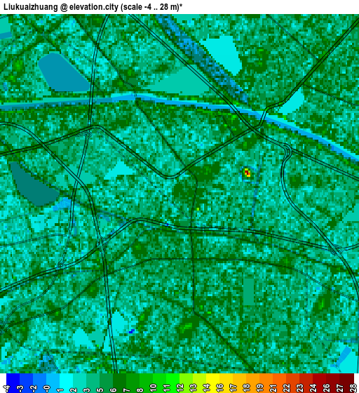 Zoom OUT 2x Liukuaizhuang, China elevation map