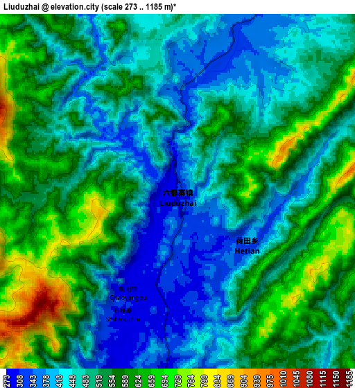 Zoom OUT 2x Liuduzhai, China elevation map